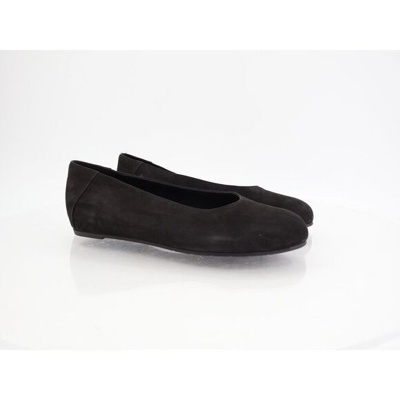 Eileen Fisher Womens Una Hidden Wedge Ballet Flats Size 8 Black Suede Round Toe - Picture 1 of 13